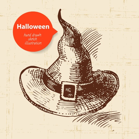 Halloween hand drawn illustrationのイラスト素材