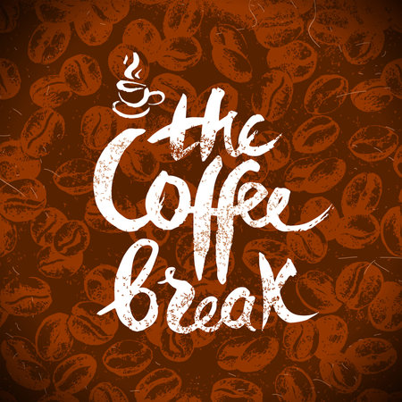 Hand drawn vintage coffee background. Sketch vector illustration. Menu design. Typographics posterのイラスト素材