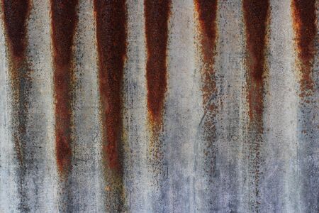 Rusty corrugated iron metal texture の写真素材