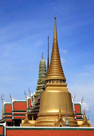 Pagodas in Wat Phra Kaew  the temple in grand palace の写真素材