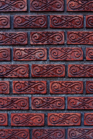 Patterned brick walls and varnish  In Bangkok, Thailandの写真素材