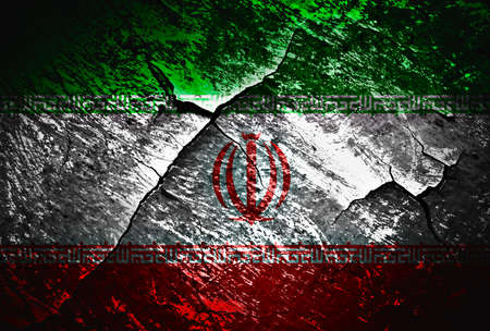 Iran flag grunge backgroundの写真素材