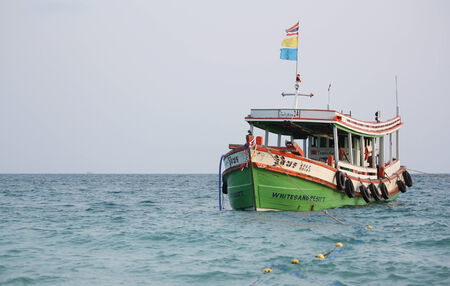 Rayong - THAILAND -  16 February 2013 :  boat for fishermen floats in the sea on Rayong, Thailandのeditorial素材