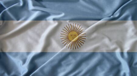 Waving Argentina Flagの写真素材