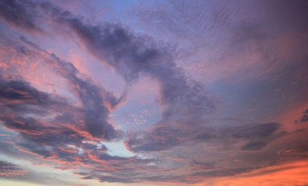 Sunset,blue sky and clouds