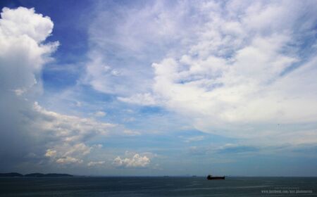 blue sky white cloudの写真素材