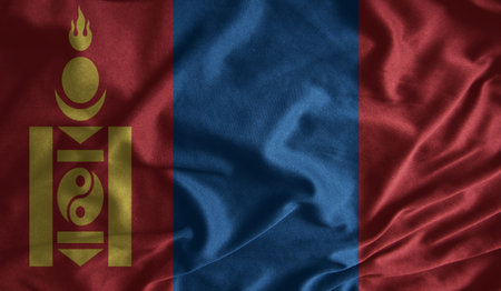 Mongolia  flag fabricsの写真素材