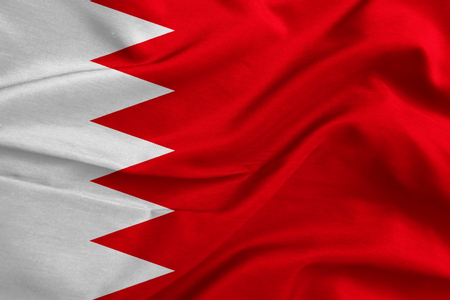 Flag of Bahrain fabricの写真素材