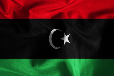 Waving Libya Flagの写真素材