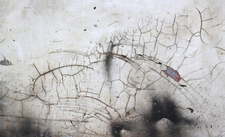 cracked and peeling paint and grunge old wall with texture
