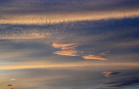 Sunset. blue sky and clouds
