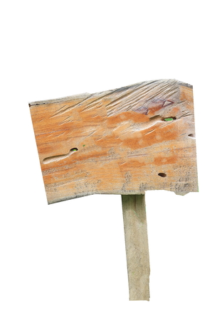 Wooden sign isolated on white. Wood old planks sign.の写真素材