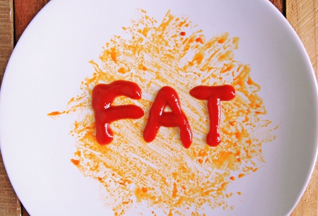 The idea is to eat foods that contain too much fat の写真素材