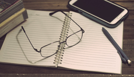 Book and Glasses. Vintage styleの写真素材