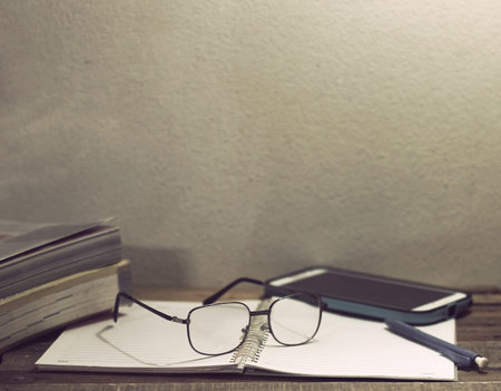 Book and Glasses. Vintage style