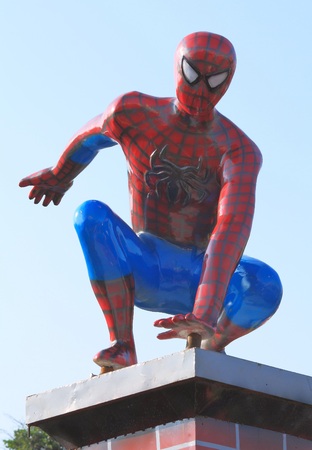 Samut Prakan, THAILAND - October 25, 2015: Spider-Man model in a theme park of celebration.のeditorial素材