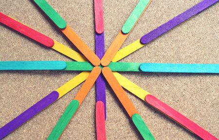 Colorful wooden toys or Colorful fireworks, vintage colorful