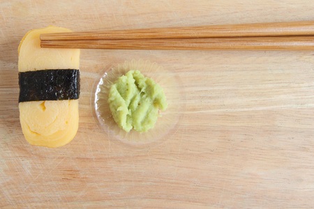 Japanese food, Sushi or Tamago (Sweet Egg)の写真素材