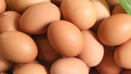background of fresh eggs for sale at a market