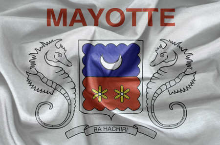 Mayotte flag pattern on the fabricの写真素材