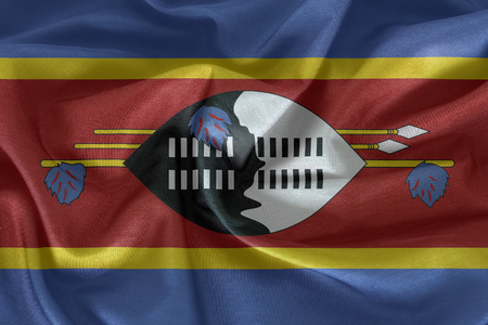 Swaziland flag on grunge fabricの写真素材