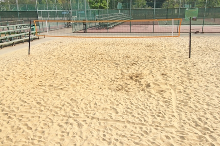 volleyball net on outdoor at stadiumの写真素材