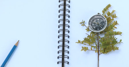 Collection of Travel, Notebook with a pencil and eye glassesの写真素材