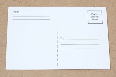 Blank postcards on wood background