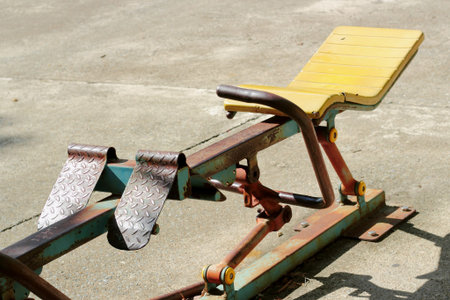 old exercise equipment in public park