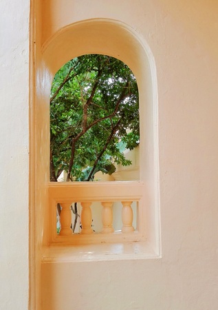 classic interior with columnの写真素材