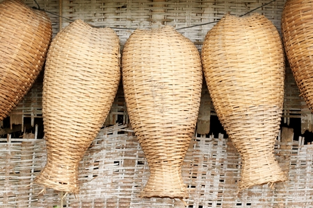 Traditional wooden equipment in countryside Thailandの写真素材