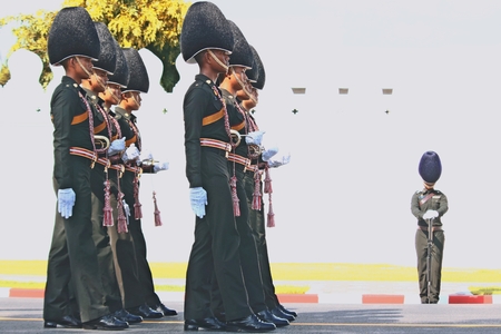 Bangkok-Thailand: October 15, 2017 The Motion of Royal Thai Army To prepare for attend the funeral of King Bhumibol Adulyadej (King Rama 9) At Sanam Luangのeditorial素材