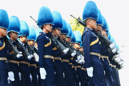 Bangkok-Thailand: October 15, 2017 The Motion of Royal Thai Army To prepare for attend the funeral of King Bhumibol Adulyadej (King Rama 9) At Sanam Luangのeditorial素材