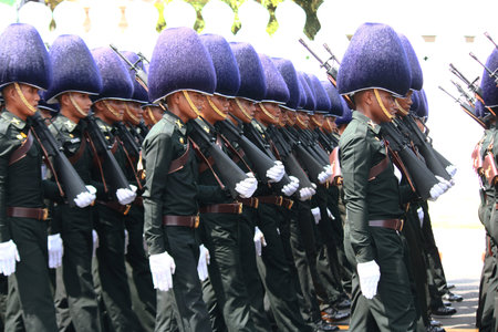 Bangkok-Thailand: October 15, 2017 The Motion of Royal Thai Army To prepare for attend the funeral...