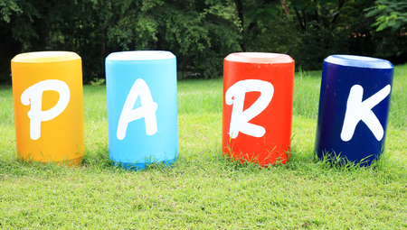 PARK : Colorful big letters of the alphabetの写真素材