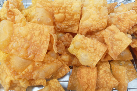 Fried dumpling in the market,Thailand street foodの写真素材
