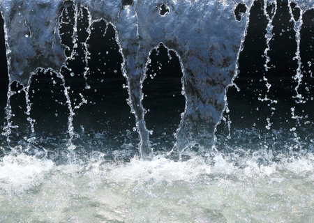 Natural stone pond as landscaping design elementの写真素材