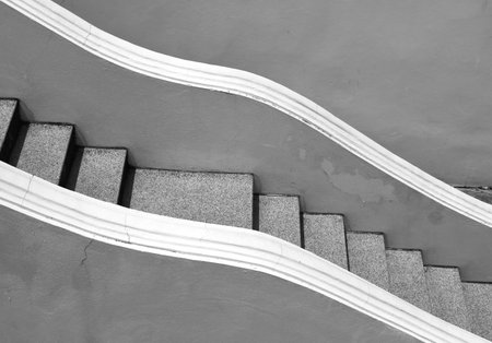 Decorative cement stairs pattern path