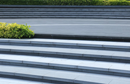 Decorative concrete stairs in the gardenの写真素材