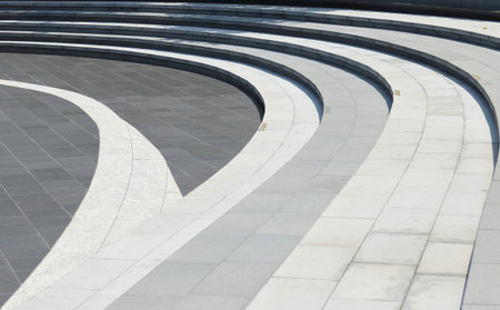 Decorative concrete stairs in the garden