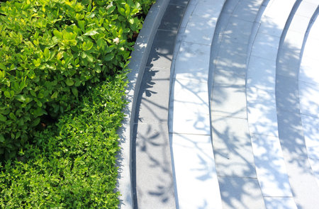 Decorative concrete stairs in the gardenの写真素材