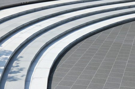 Decorative concrete stairs in the gardenの写真素材