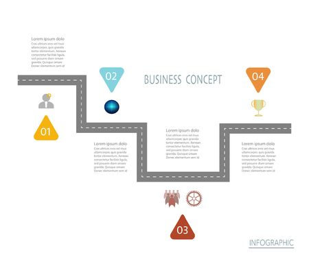 Timeline infographics template with circles design, vector illustration. Business concept with icon, steps or processes. template design.Infographic element for layout process diagram.のイラスト素材
