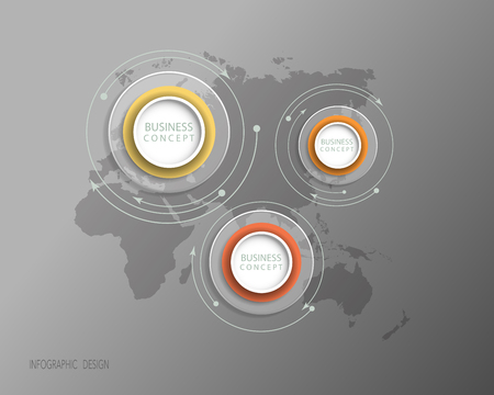 Vector Infographic circle label, template design. Business concept,.Infographic element for layout process diagram.のイラスト素材