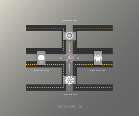 Timeline infographics template with roadmap design,vector illustration. Business concept with icon,steps or processes.Infographic element for layout process diagram.のイラスト素材