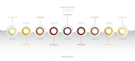 Infographics vector design template with circle label design.Vector illustration business concept,  with icon ,9 step.Infographic element for workflow layout, diagram, web design.のイラスト素材