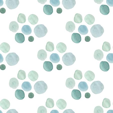 Watercolor seamless  pattern with polka dots.Abstract background. Vector illustration. Aquarelle circles in pastel colors.のイラスト素材