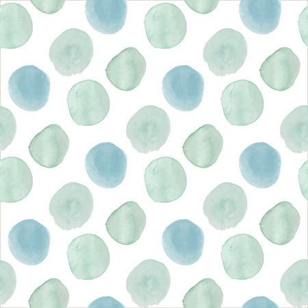 Watercolor seamless  pattern with polka dots.Abstract background. Vector illustration. Aquarelle circles in pastel colors.のイラスト素材