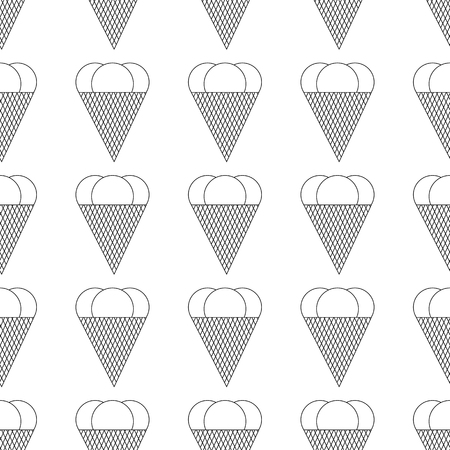 Street food Vector seamless pattern. Line illustration of Fast Food.のイラスト素材