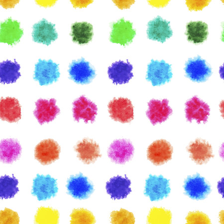Vector seamless pattern with watercolor circles, splashes. Creative and artistic...